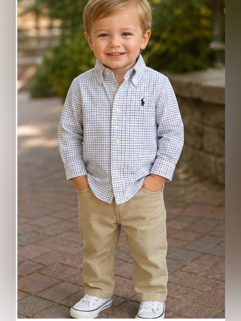 Ralph Lauren 2T  long sleeve shirt & Khaki Chinos set